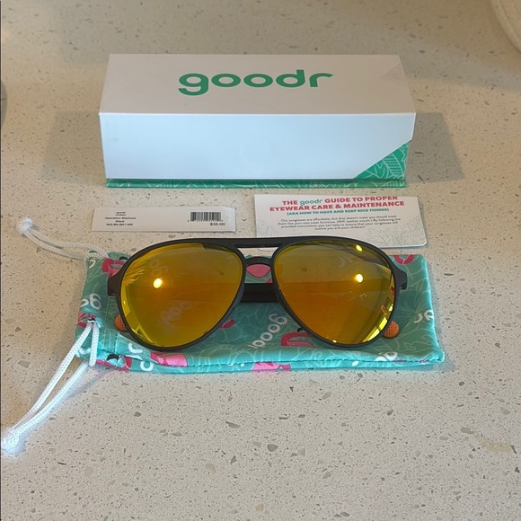 goodr Other - Goodr Operation Blackout Aviator Sunglasses with Yellow Lenses